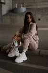 Sneakersy Damskie Na Masywnej Podeszwie Jasnobeżowe Nevela