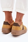 Zamszowe Sneakersy Damskie Big Star TT274166 Żółte