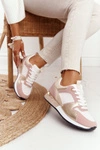 Damskie Sportowe Buty Sneakersy Beżowe Z Brokatem Belinda