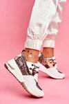 Sportowe Damskie Buty Sneakersy Biało Złote Sempre