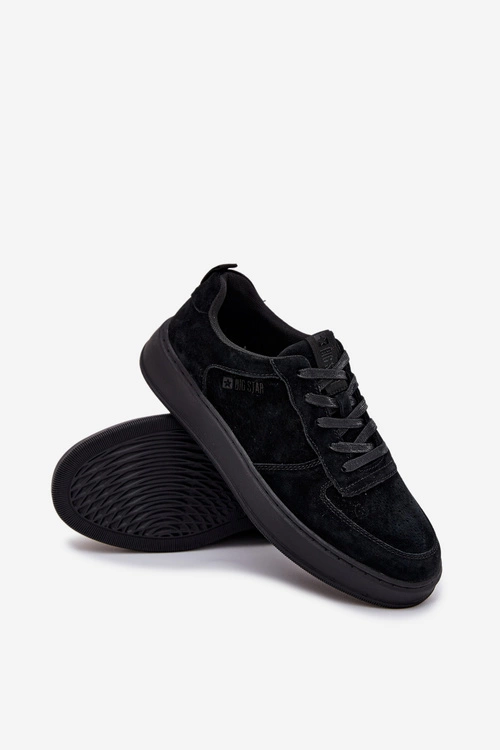 Męskie Sneakersy Na Platformie Zamszowe Big Star OO174012 Czarne