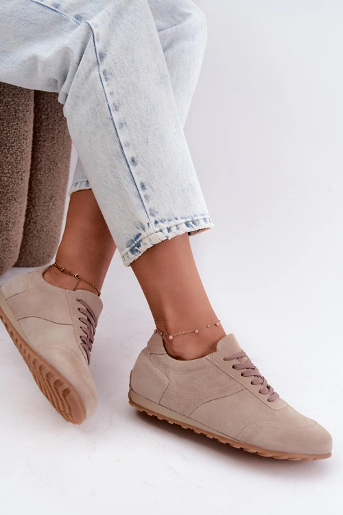 Sneakersy Barefoot Z Naturalnego Zamszu Zazoo N1422 Beżowe