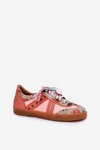 Skórzane Sneakersy Damskie Maciejka 06840-18 Pomarańczowe
