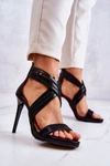 Skórzane Damskie Sandały Na Suwak Lewski Shoes 3139 Czarne