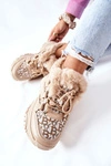 Damskie Ocieplane Sportowe Buty Khaki Heart Beats