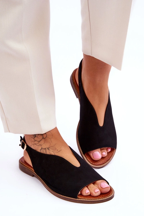 Zamszowe Sandały Damskie Lewski Shoes 3220/X Beżowe