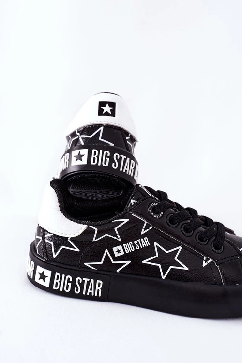 Dziecięce Skórzane Tenisówki BIG STAR II374002 Czarne