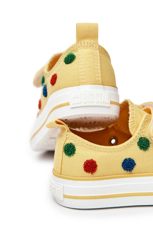 Dziecięce Trampki Na Rzep BIG STAR JJ374056 Żółte