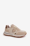 Sneakersy Damskie Z Eko Skóry Beżowe Velaniela