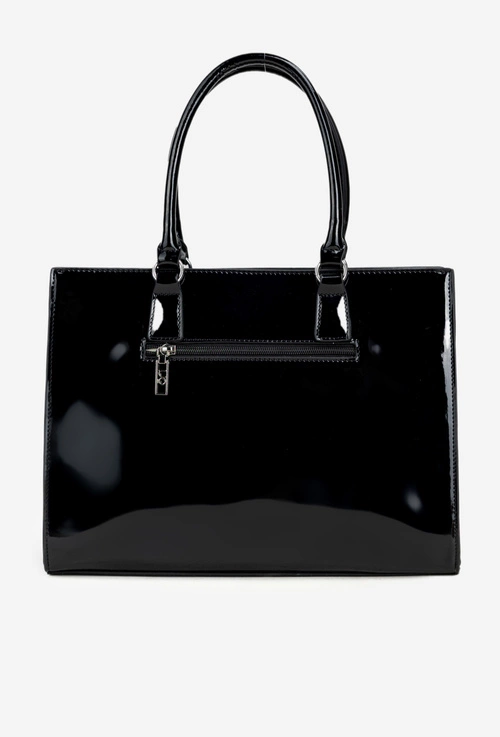 Lakierowana Torebka Z Tłoczonym Wzorem NOBO BAG6150-M20 Czarna