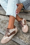 Skórzane Zamszowe Sneakersy Barefoot Damskie Zazoo N1400 Beżowe