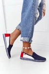 Damskie Espadryle Big Star HH276008 Granatowo-Białe