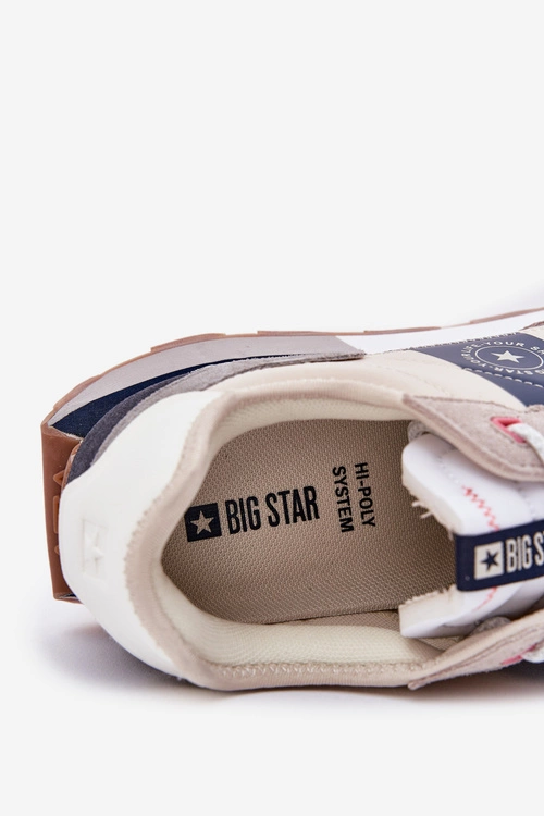 Zamszowe Sneakersy Męskie Na Platformie Big Star RR174471 Hi-Poly System Szare
