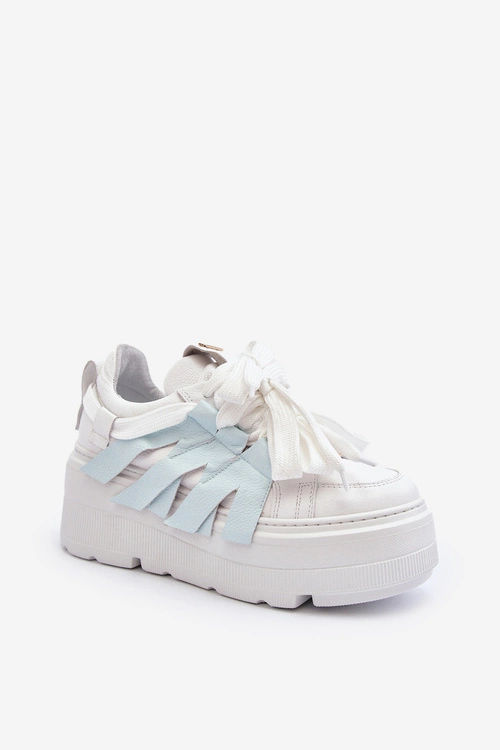 Zazoo 2F-7033 Sneakersy Na Masywnej Platformie Niebieskie