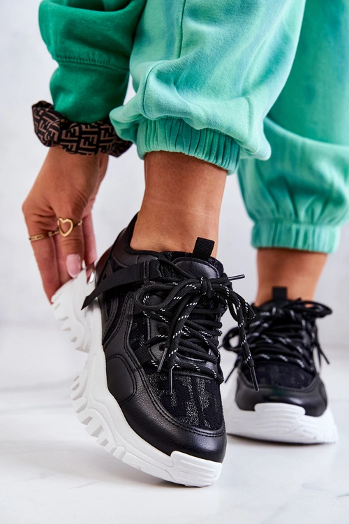 Sneakersy Na Masywnej Podeszwie Czarne Your Style