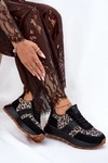 Zamszowe Sneakersy Damskie Na Platformie Panterka Vinceza 66793 Czarne