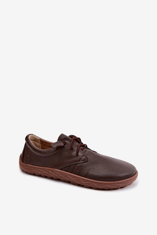 Skórzane Półbuty Barefoot Damskie Zazoo 10189 Czekoladowe