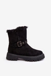 Botki Damskie Z Futerkiem Na Suwak Czarne Morcos