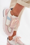 Sneakersy Damskie Z Eko Skóry Różowe Kelira