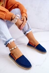 Materiałowe Espadryle Wsuwane Big Star JJ274877 Granatowe