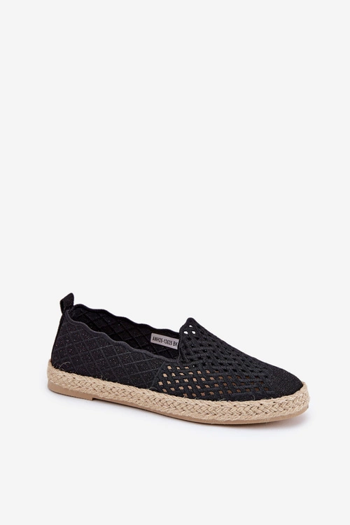 Espadryle Damskie Z Plecionką Vinceza 13625 Czarne