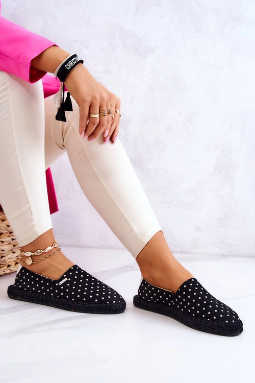 Damskie Espadryle W Groszki Big Star JJ274867 Czarne