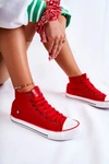Damskie Wysokie Trampki Big Star DD274334 Czerwone 