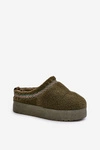 Śniegowce Na Platformie Z Futerkiem Typu Baranek Ciemnozielone Mesirra