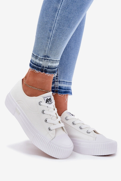Trampki Damskie Na Platformie LEE ISLA C WOMEN LOW 50261002.1FG Białe