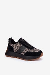 Zamszowe Sneakersy Damskie Na Platformie Panterka Vinceza 66793 Czarne