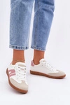 Niskie Sneakersy Damskie Z Eko Skóry Biało-Różowe Navidemi