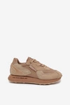 Skórzane Sneakersy Męskie Big Star OO174298 Hi-Poly System Beżowe