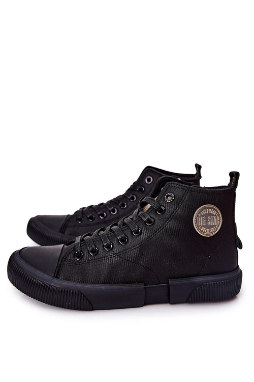 Męskie Wysokie Trampki Big Star II174023 Czarne