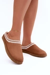 Obuwie Domowe Kapcie Damskie Z Haftem Inblu EY000030 Camel