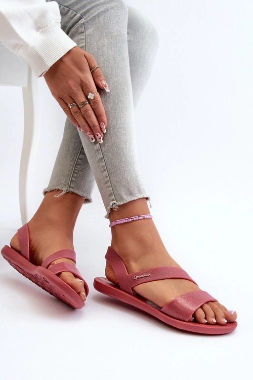 Sandały Damskie Z Brokatem 82429 Ipanema Vibe Sandal Fem Różowe