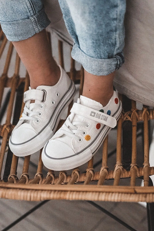 Dziecięce Trampki Na Rzep BIG STAR JJ374053 Białe