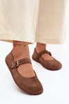 Baleriny Barefoot Z Naturalnego Zamszu Zazoo 316 Brązowe