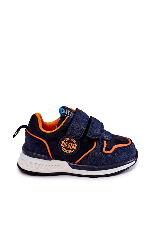 Dziecięce Buty Sportowe Rzepy Memory Foam System Big Star KK374183 Granatowe