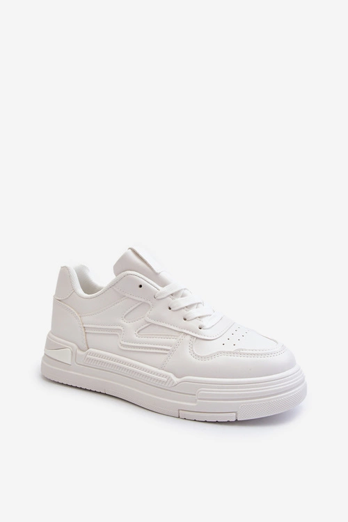 Sneakersy Damskie Na Platformie Z Eko Skóry Białe Lynnette