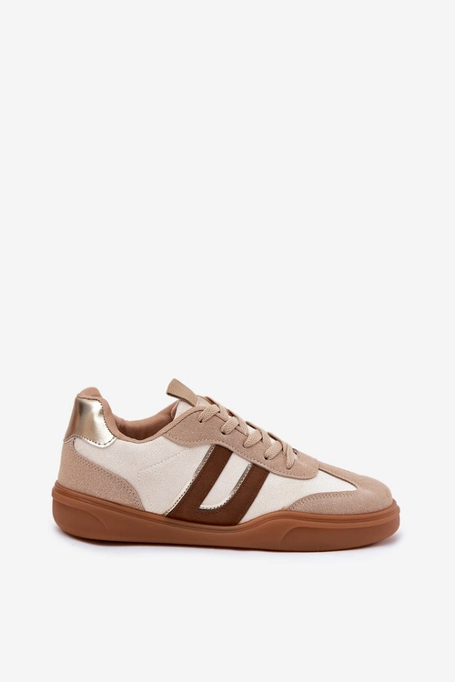 Sneakersy Damskie Z Eko Zamszu Beżowe Satylies