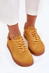 Zamszowe Sneakersy Damskie Big Star RR274846 HI-POLY SYSTEM Żółte