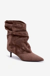 Wsuwane Botki Typu Slouchy Na Obcasie Khaki Farren
