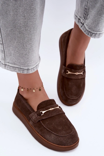 Mokasyny Barefoot Z Zamszu Zazoo 2016 Brązowe