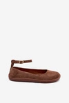Baleriny Barefoot Z Naturalnego Zamszu Zazoo 020 Brązowe
