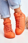 Damskie Wysokie Trampki Big Star FF274583 Pomarańczowe 