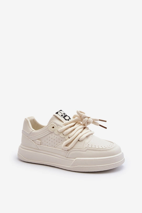 Damskie Sneakersy Eko Skórzane Beżowe Avanalis