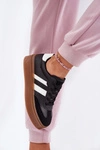Sneakersy Damskie Na Platformie Z Eko Skóry Czarne  Elaraven