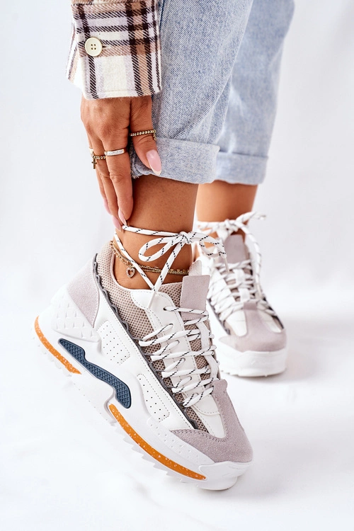 Damskie Sportowe Buty Sneakersy Białe Aland