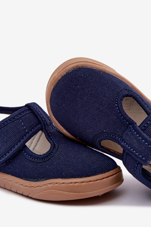 Kapcie Barefoot Dziecięce Na Rzep Milami Granatowe Talirae