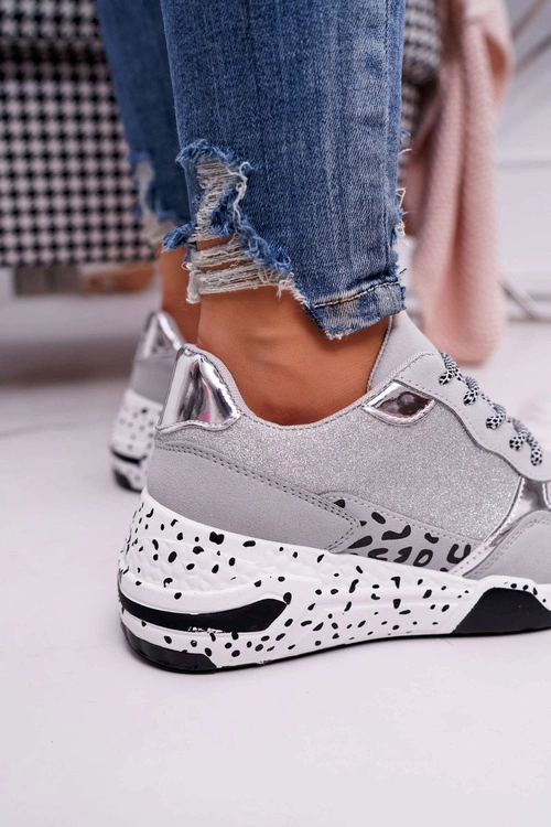 Sportowe Damskie Buty Gruba Podeszwa Szare Nokien